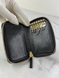 GUCCI Black Micro Guccissima Zip Around Compact Key Holder