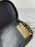 GUCCI Black Micro Guccissima Zip Around Compact Key Holder