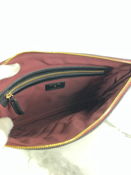 Chanel Classic Black Caviar Quilted Medium Zipped Pouch/Clutch