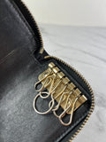 GUCCI Black Micro Guccissima Zip Around Compact Key Holder