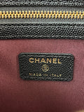 Chanel Classic Black Caviar Quilted Medium Zipped Pouch/Clutch