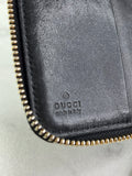 GUCCI Black Micro Guccissima Zip Around Compact Key Holder