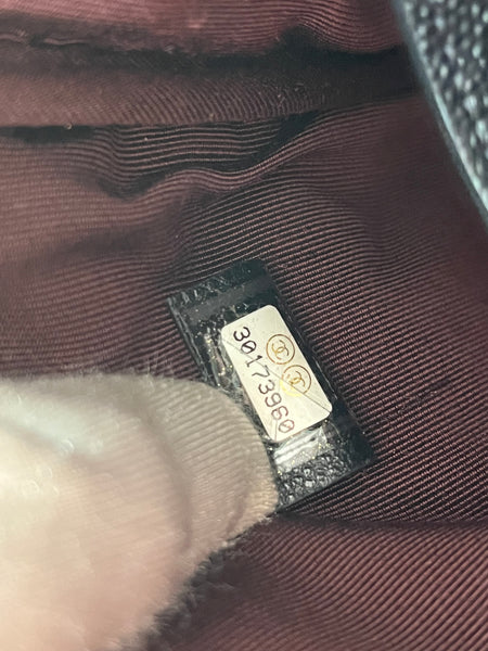 Chanel Classic Black Caviar Quilted Medium Zipped Pouch/Clutch