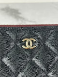 Chanel Classic Black Caviar Quilted Medium Zipped Pouch/Clutch