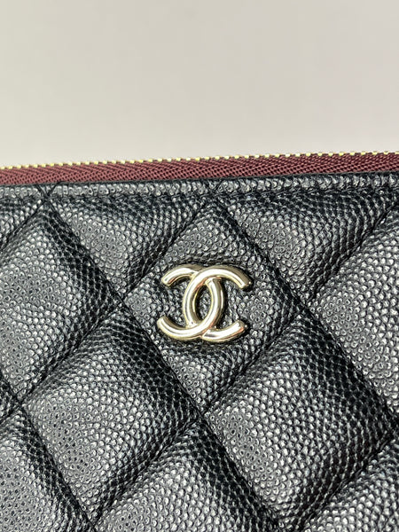 Chanel Classic Black Caviar Quilted Medium Zipped Pouch/Clutch
