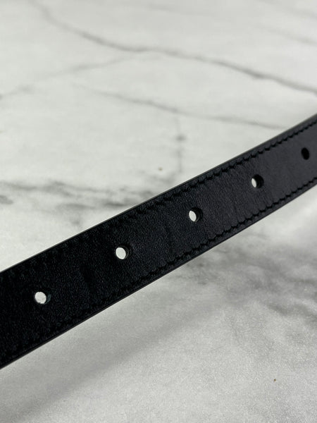 GUCCI Black Leather GG Marmont thin belt Size 80/32.