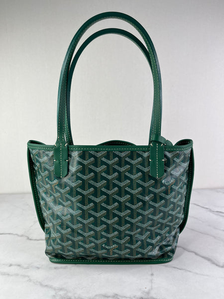 GOYARD Green Goyardine Reversible Mini Anjou Shoulder Bag
