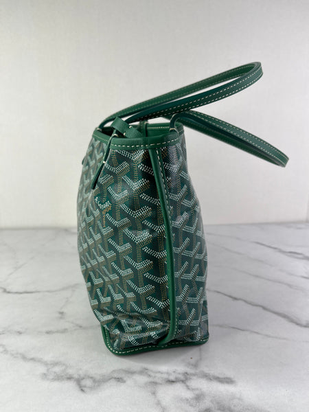 GOYARD Green Goyardine Reversible Mini Anjou Shoulder Bag