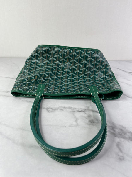 GOYARD Green Goyardine Reversible Mini Anjou Shoulder Bag
