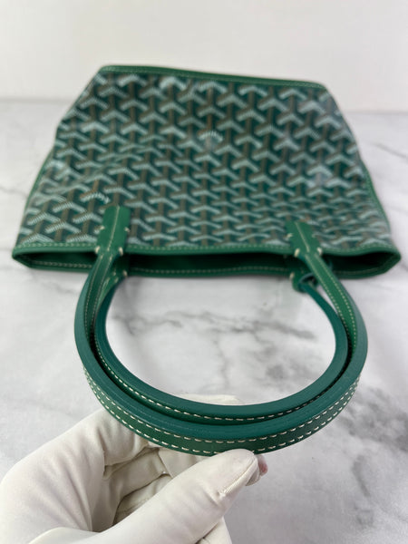 GOYARD Green Goyardine Reversible Mini Anjou Shoulder Bag