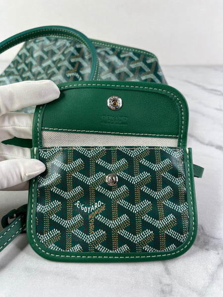 GOYARD Green Goyardine Reversible Mini Anjou Shoulder Bag