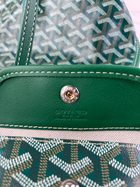 GOYARD Green Goyardine Reversible Mini Anjou Shoulder Bag