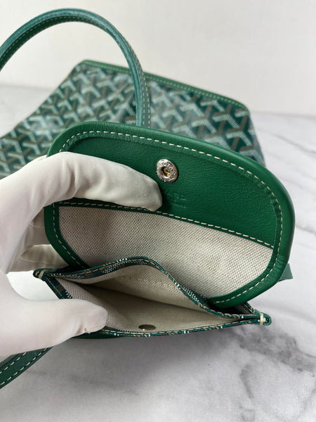 GOYARD Green Goyardine Reversible Mini Anjou Shoulder Bag