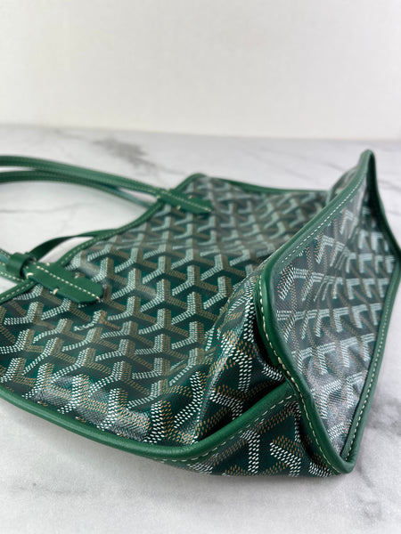 GOYARD Green Goyardine Reversible Mini Anjou Shoulder Bag