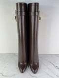 GIVENCHY Ebony Brown Shark Lock Tall Boots Size 36