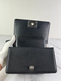 CHANEL Black Caviar Chevron Quilted Small Boy Flap Crossbody/Shoulder Bag