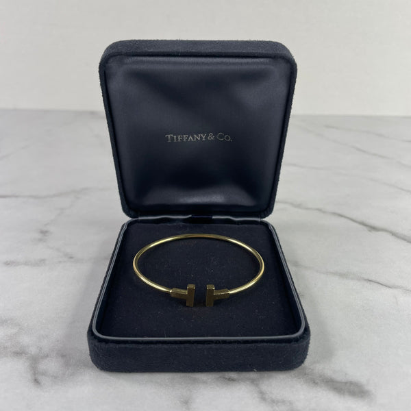 Tiffany T Wire Bracelet in 18k Yellow Gold Size Medium