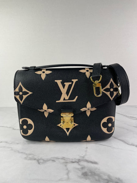 LOUIS VUITTON Black/Beige Bicolor Monogram Empreinte Leather Pochette Métis Crossbody/Shoulder Bag