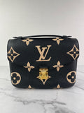 LOUIS VUITTON Black/Beige Bicolor Monogram Empreinte Leather Pochette Métis Crossbody/Shoulder Bag