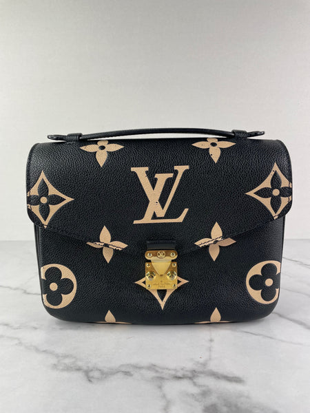 LOUIS VUITTON Black/Beige Bicolor Monogram Empreinte Leather Pochette Métis Crossbody/Shoulder Bag