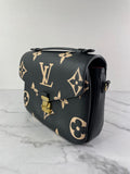 LOUIS VUITTON Black/Beige Bicolor Monogram Empreinte Leather Pochette Métis Crossbody/Shoulder Bag