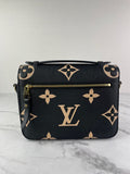 LOUIS VUITTON Black/Beige Bicolor Monogram Empreinte Leather Pochette Métis Crossbody/Shoulder Bag
