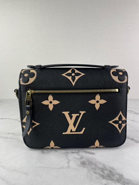 LOUIS VUITTON Black/Beige Bicolor Monogram Empreinte Leather Pochette Métis Crossbody/Shoulder Bag