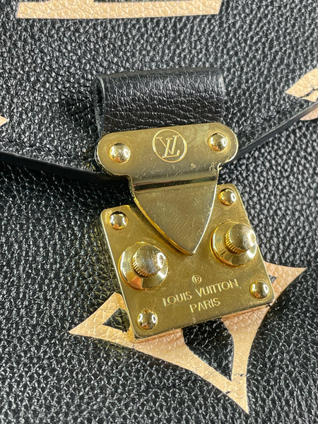 LOUIS VUITTON Black/Beige Bicolor Monogram Empreinte Leather Pochette Métis Crossbody/Shoulder Bag