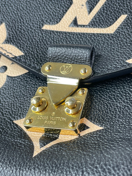 LOUIS VUITTON Black/Beige Bicolor Monogram Empreinte Leather Pochette Métis Crossbody/Shoulder Bag