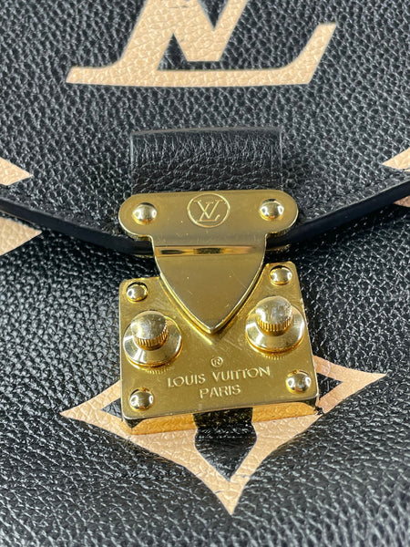 LOUIS VUITTON Black/Beige Bicolor Monogram Empreinte Leather Pochette Métis Crossbody/Shoulder Bag