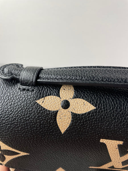 LOUIS VUITTON Black/Beige Bicolor Monogram Empreinte Leather Pochette Métis Crossbody/Shoulder Bag