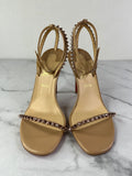 CHRISTIAN LOUBOUTIN Nude/Pink Bronze So Me 100 studded leather sandals Size 35