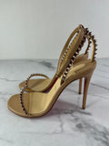 CHRISTIAN LOUBOUTIN Nude/Pink Bronze So Me 100 studded leather sandals Size 35