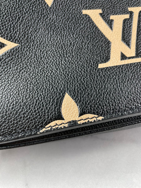 LOUIS VUITTON Black/Beige Bicolor Monogram Empreinte Leather Pochette Métis Crossbody/Shoulder Bag