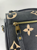 LOUIS VUITTON Black/Beige Bicolor Monogram Empreinte Leather Pochette Métis Crossbody/Shoulder Bag