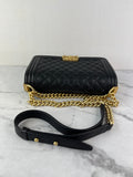 CHANEL Black Caviar Medium Boy Bag