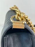 CHANEL Black Caviar Medium Boy Bag