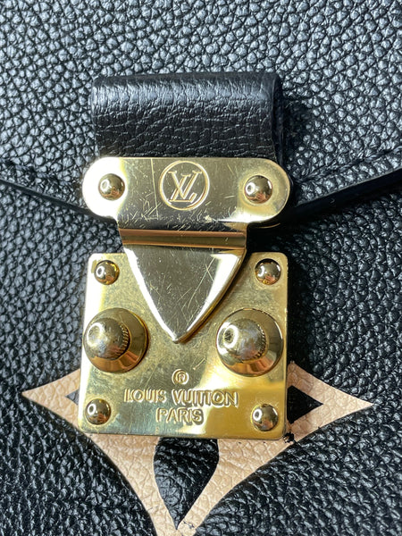 LOUIS VUITTON Black/Beige Bicolor Monogram Empreinte Leather Pochette Métis Crossbody/Shoulder Bag
