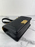 CHANEL Black Caviar Medium Boy Bag