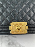 CHANEL Black Caviar Medium Boy Bag