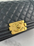 CHANEL Black Caviar Medium Boy Bag