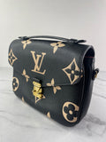 LOUIS VUITTON Black/Beige Bicolor Monogram Empreinte Leather Pochette Métis Crossbody/Shoulder Bag