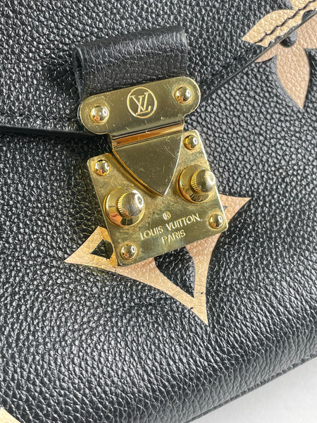 LOUIS VUITTON Black/Beige Bicolor Monogram Empreinte Leather Pochette Métis Crossbody/Shoulder Bag