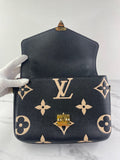 LOUIS VUITTON Black/Beige Bicolor Monogram Empreinte Leather Pochette Métis Crossbody/Shoulder Bag