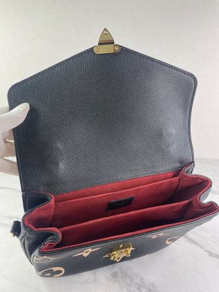 LOUIS VUITTON Black/Beige Bicolor Monogram Empreinte Leather Pochette Métis Crossbody/Shoulder Bag
