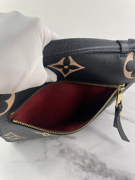 LOUIS VUITTON Black/Beige Bicolor Monogram Empreinte Leather Pochette Métis Crossbody/Shoulder Bag