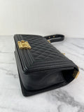 CHANEL Black Caviar Medium Boy Bag