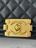 CHANEL Black Caviar Medium Boy Bag