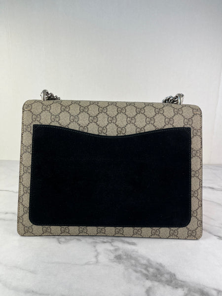 GUCCI Dionysus Beige Ebony/Black Medium/Large GG Shoulder Bag