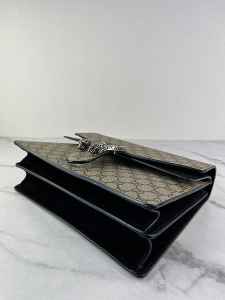 GUCCI Dionysus Beige Ebony/Black Medium/Large GG Shoulder Bag